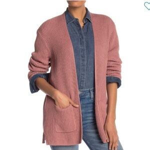 Madewell Nolan Ribbed Open Cardigan Mauve L